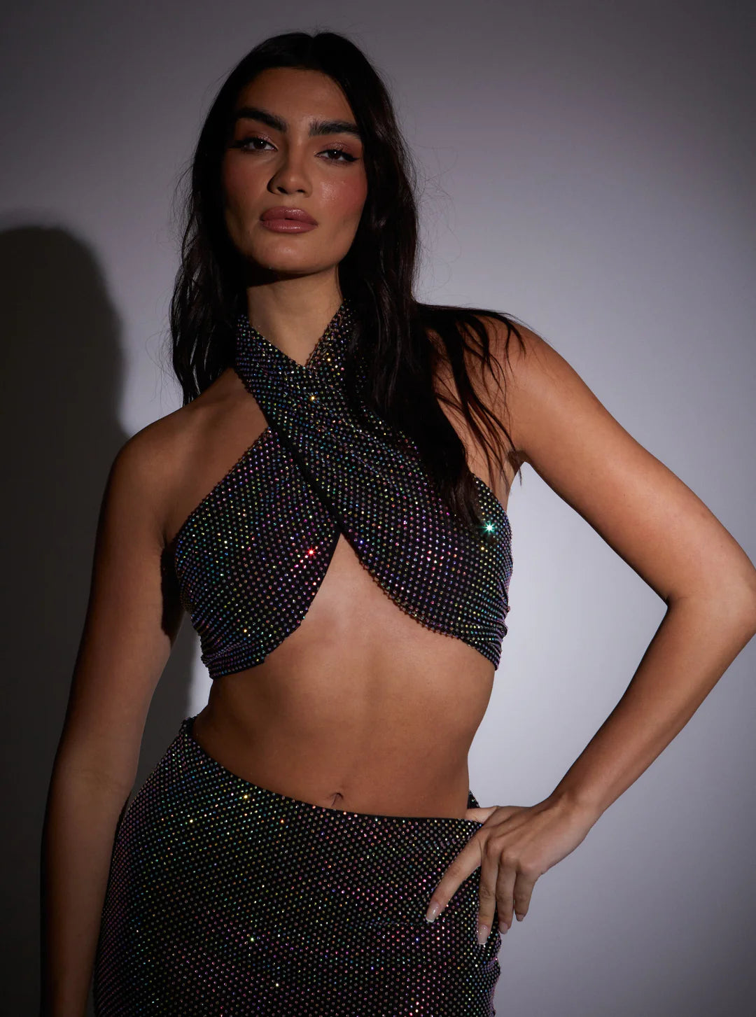 Midnight Sparkle Halter top