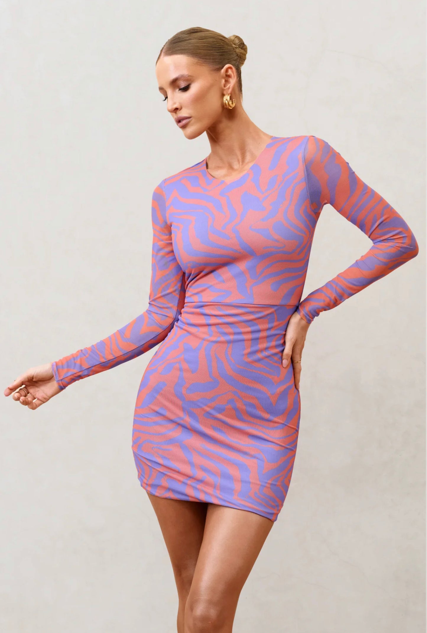 Zebra Daze Mesh Bodycon