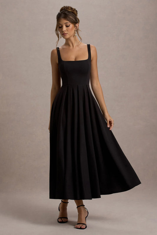 The Luma Midi Dress- Noir