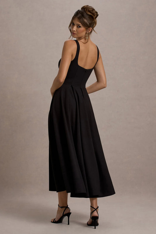 The Luma Midi Dress- Noir
